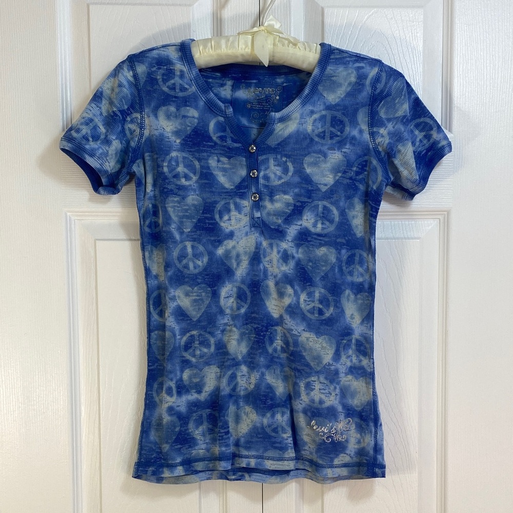 2 for $25 - Levi's Ribbed Tie-Dye Graphic Tee, Women’s XXS or Girls L (12-14)